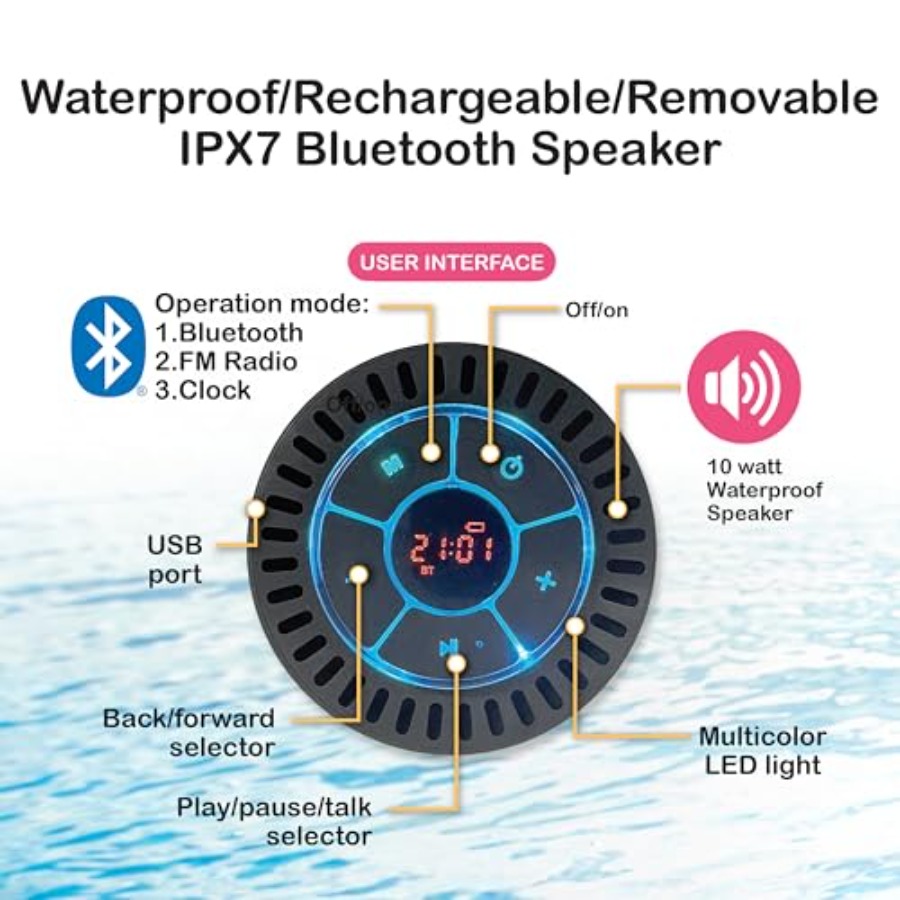 Inflatable Pool Lounger with B - Bluetooth Speaker Waterproof recension och pris