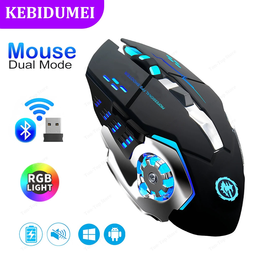 Bluetooth 5.2 Mouse RGB Gaming - Auto Mouse Mover recension och pris